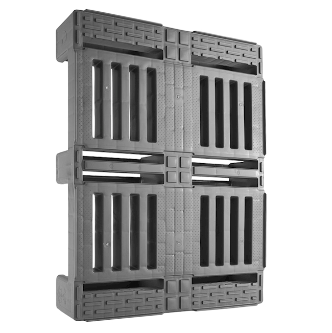 Half Pallet CR2, PE-HD, grey